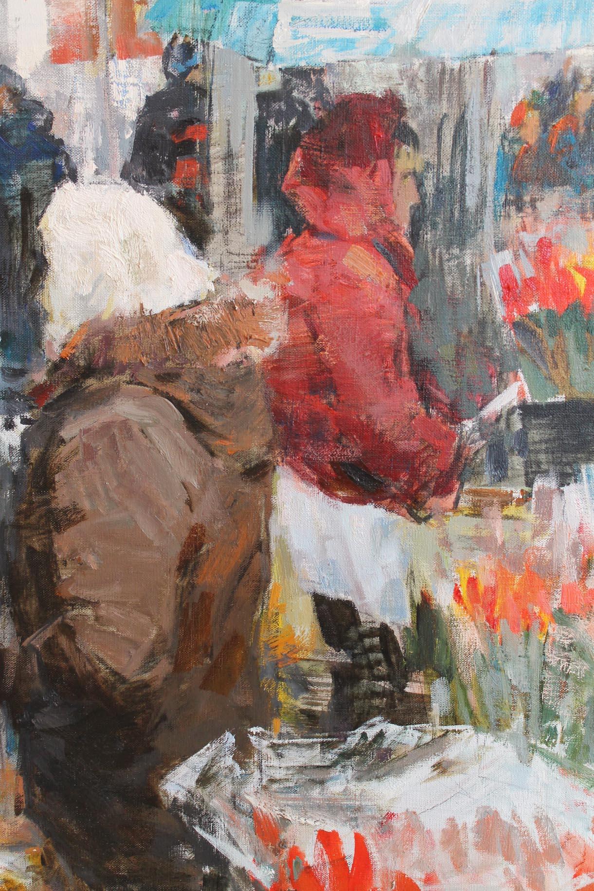 Flower Sellers - Painting by Vladimir Kovalov