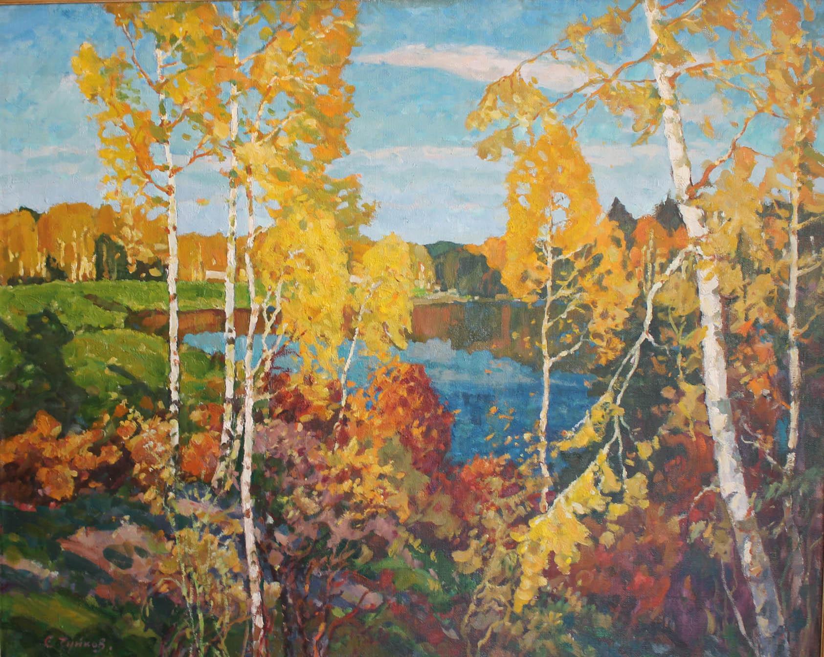 Evgeni Chuikov Landscape Painting - Golden Dnieper