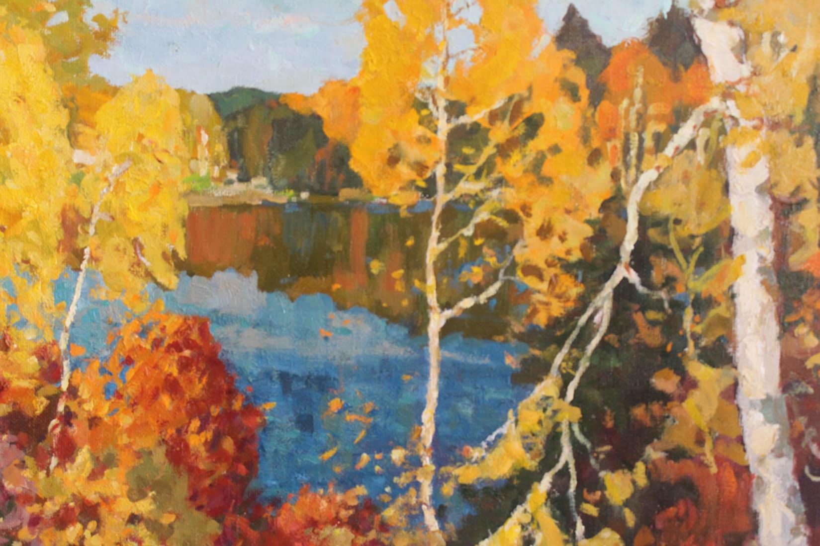 Golden Dnieper - Impressionist Painting by Evgeni Chuikov