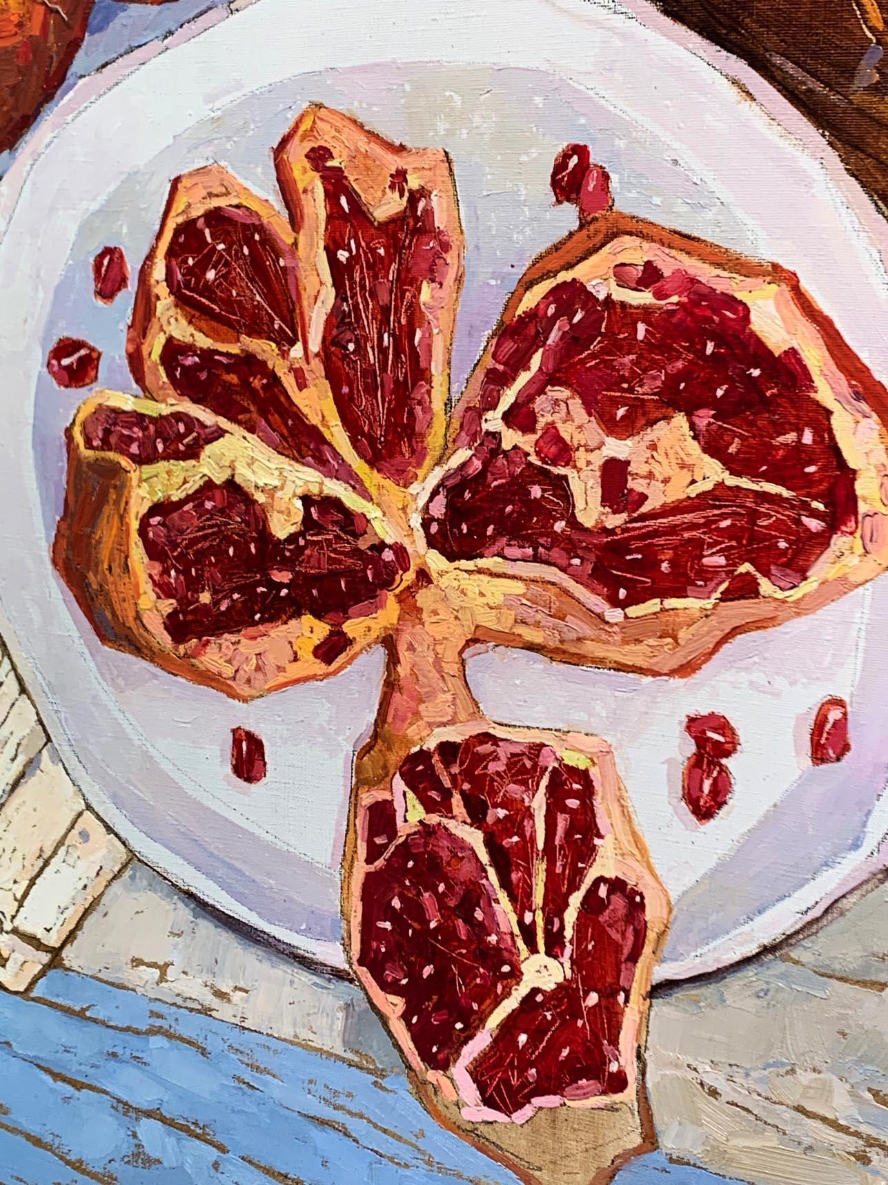 Pomegranate Juice - Expressionist Painting by Alexander Britsev
