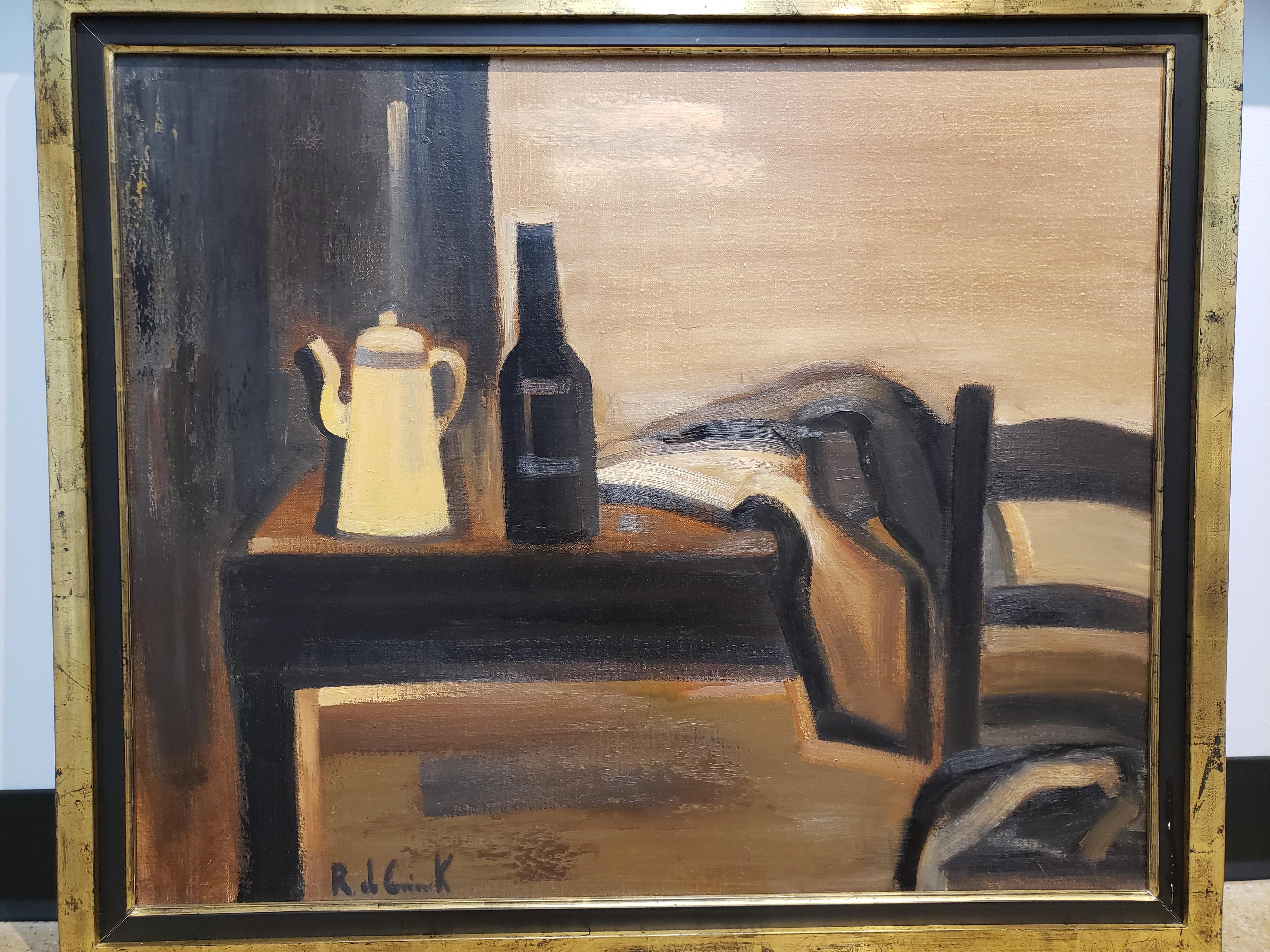 Roger de Coninck Still-Life Painting - La Cafeteria Jaune 
