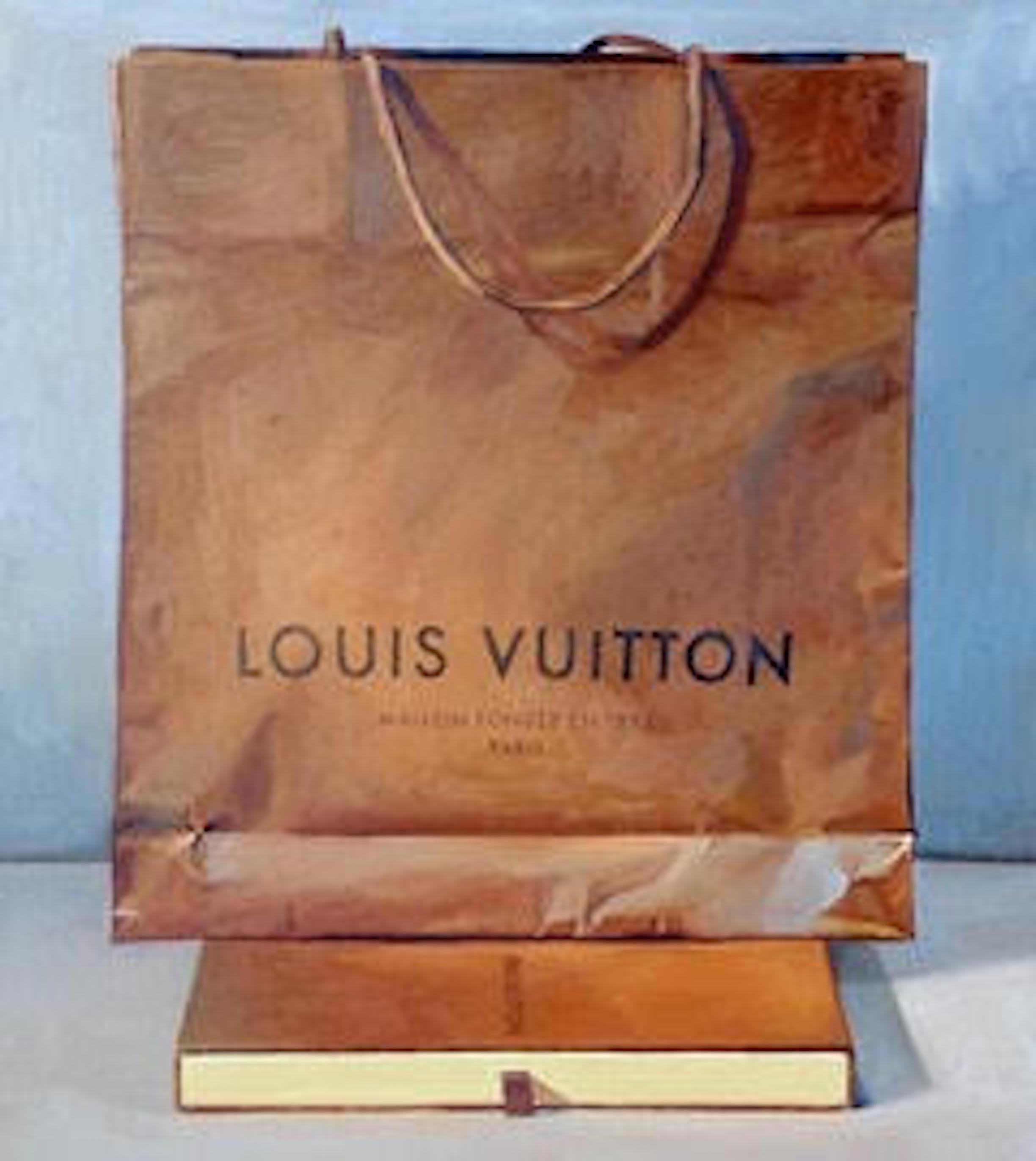 Ray Kleinlein Still-Life Painting - Brown and Blue (Louis Vuitton Bag)