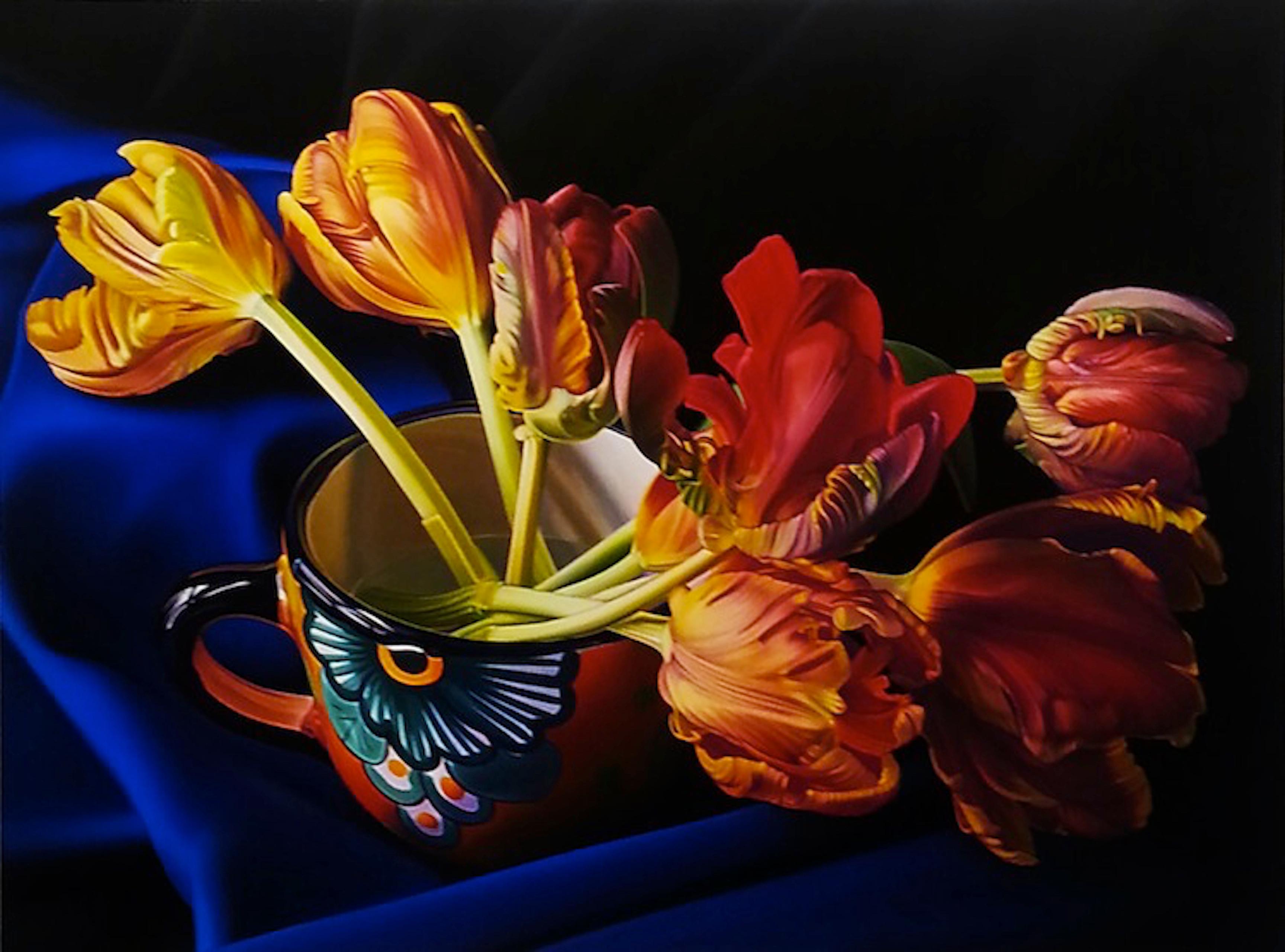 John Deom Still-Life Painting - Parrot Tulips