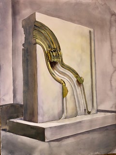 Original Abstract vs. Figurative Watercolor by Alain Pino