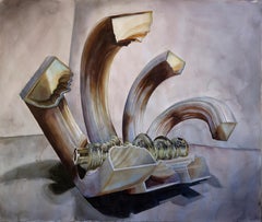 Abstract vs. Figurative Watercolor of by Cuban Artist Alain Pino