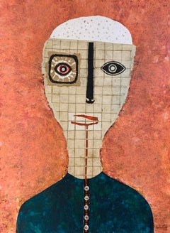 Cuban Painting Orange Portrait