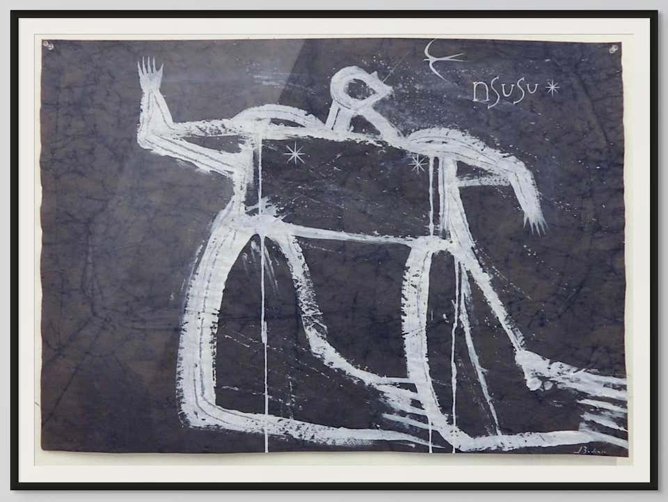 Figurative painting by Cuban Master Jose Bedia, Nsusu, 2014
