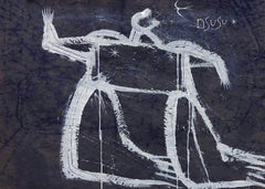 Peinture figurative du maître cubain Jose Bedia, Nsusu, 2014.