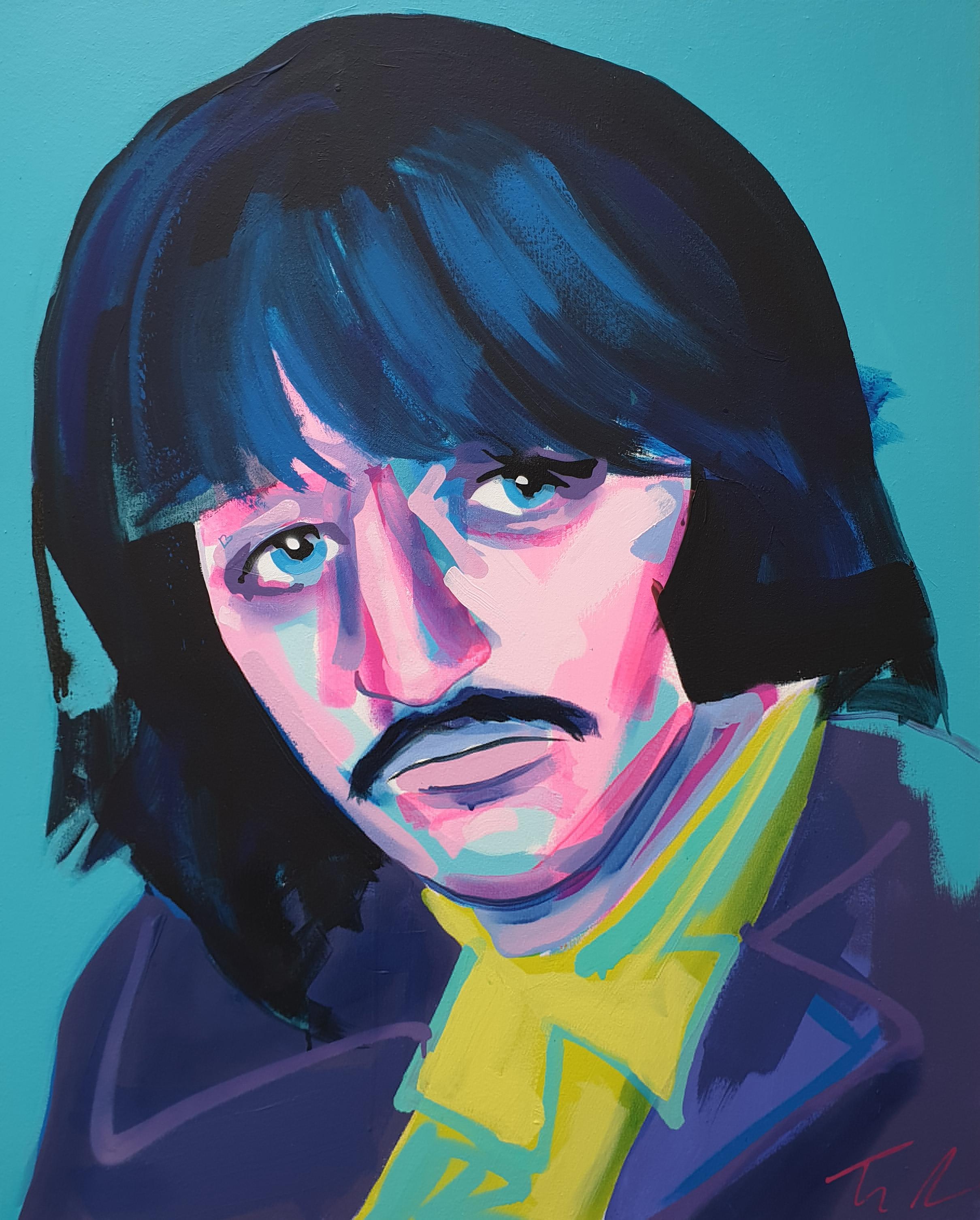 Tim Fowler Portrait Painting - Ringo - Ringo Starr, The Beatles, Pop Art, Acrylic, Enamel Gloss, Canvas, Art