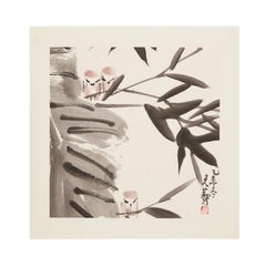 Message Of Spring - fine art, Chinese art, rice paper, watercolour, birds, art