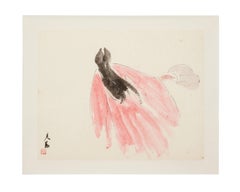 Chinese Fan Dance - Chinese art, fine art, watercolour, rice paper, surrealism 