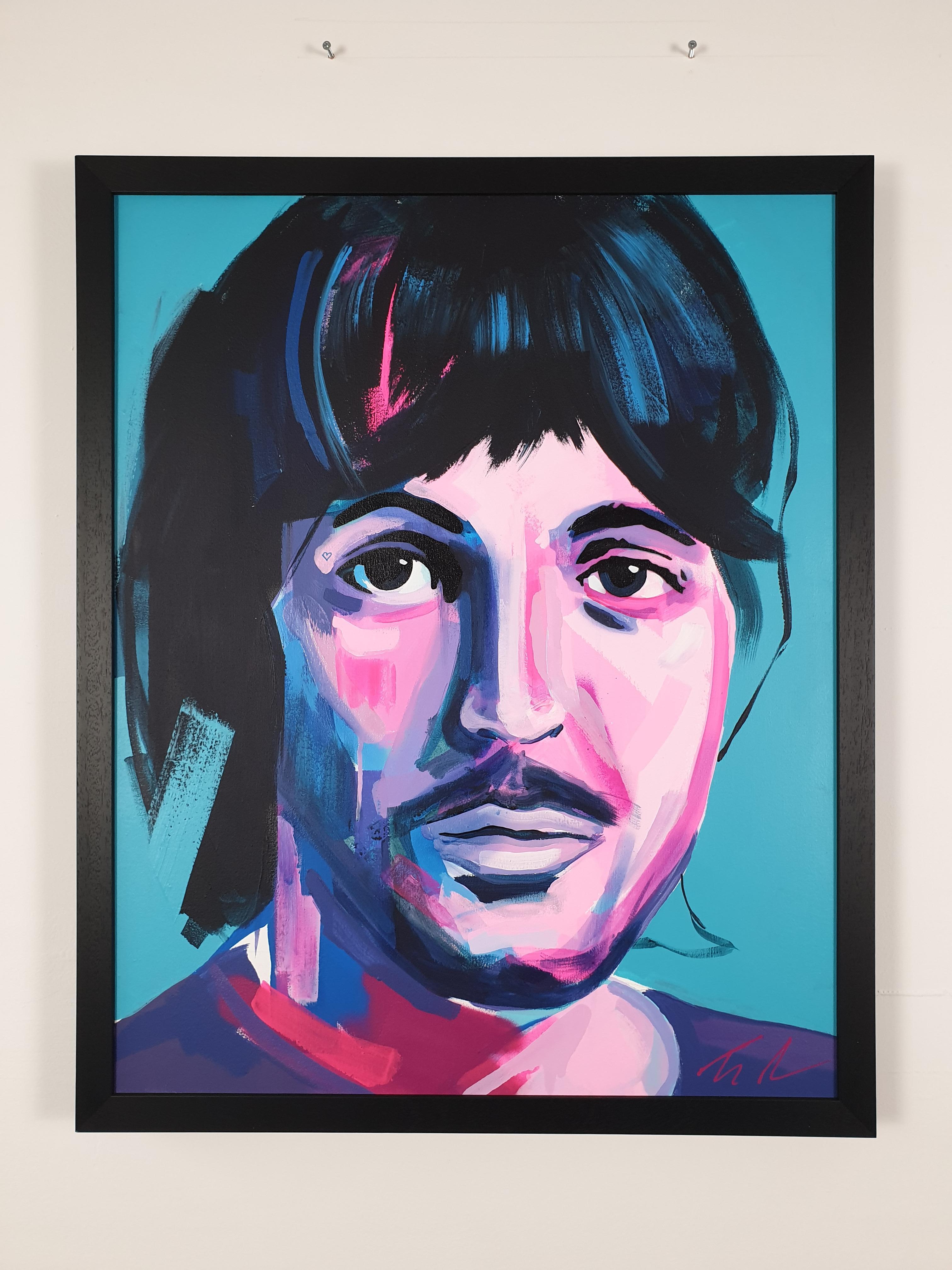 Paul - Paul McCartney, The Beatles, Pop Art, Acrylic, Enamel Gloss, Canvas, Art - Painting by Tim Fowler