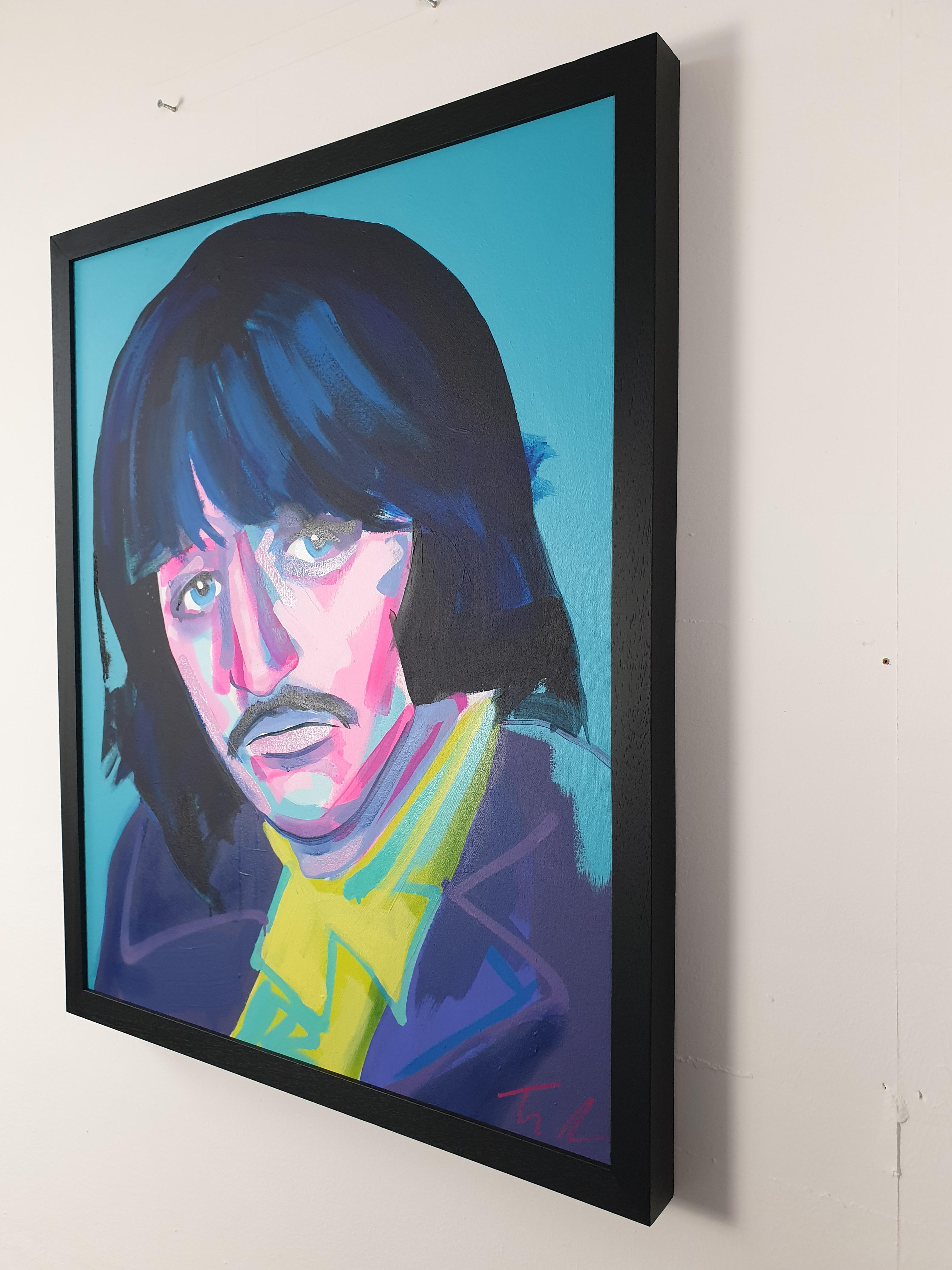 Ringo - Ringo Starr, The Beatles, Pop Art, Acrylic, Enamel Gloss, Canvas, Art - Contemporary Painting by Tim Fowler