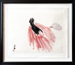Chinese Fan Dance - Chinese art, fine art, watercolour, rice paper, surrealism