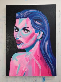 Kate Moss - Acrylic, Spray Paint, Modern Art, Contemporary Art, Model, Fashion