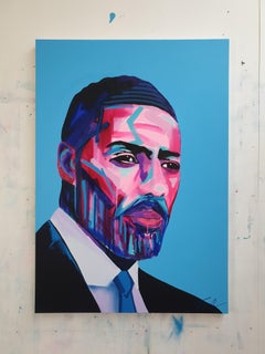 Idris Elba - Acrylic, Spray Paint, Modern Art, Contemporary Art, Actor, Fashion