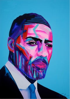 Idris Elba - Acrylic, Spray Paint, Modern Art, Contemporary Art, Actor, Fashion