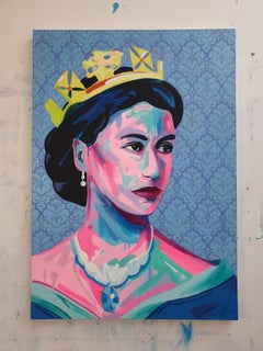Queen Elizabeth II - Acrylic, Modern Art, Contemporary Art, Royalty, Fashion
