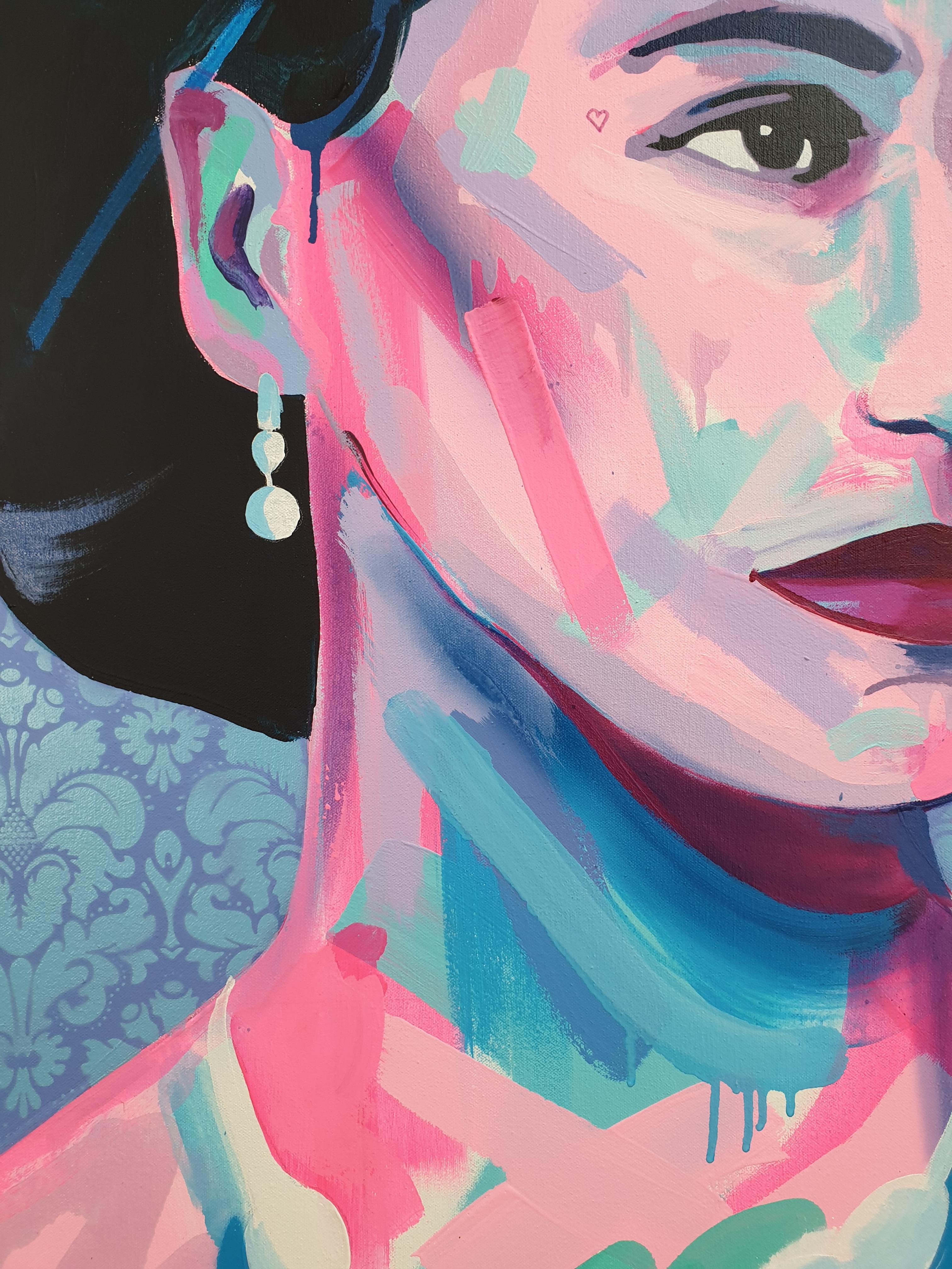 Acrylique, Art moderne, Art contemporain, Royalty, mode, Reine Elizabeth II en vente 1