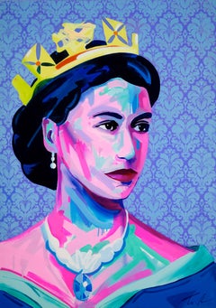 Queen Elizabeth II - Acrylic, Modern Art, Contemporary Art, Royalty, Fashion