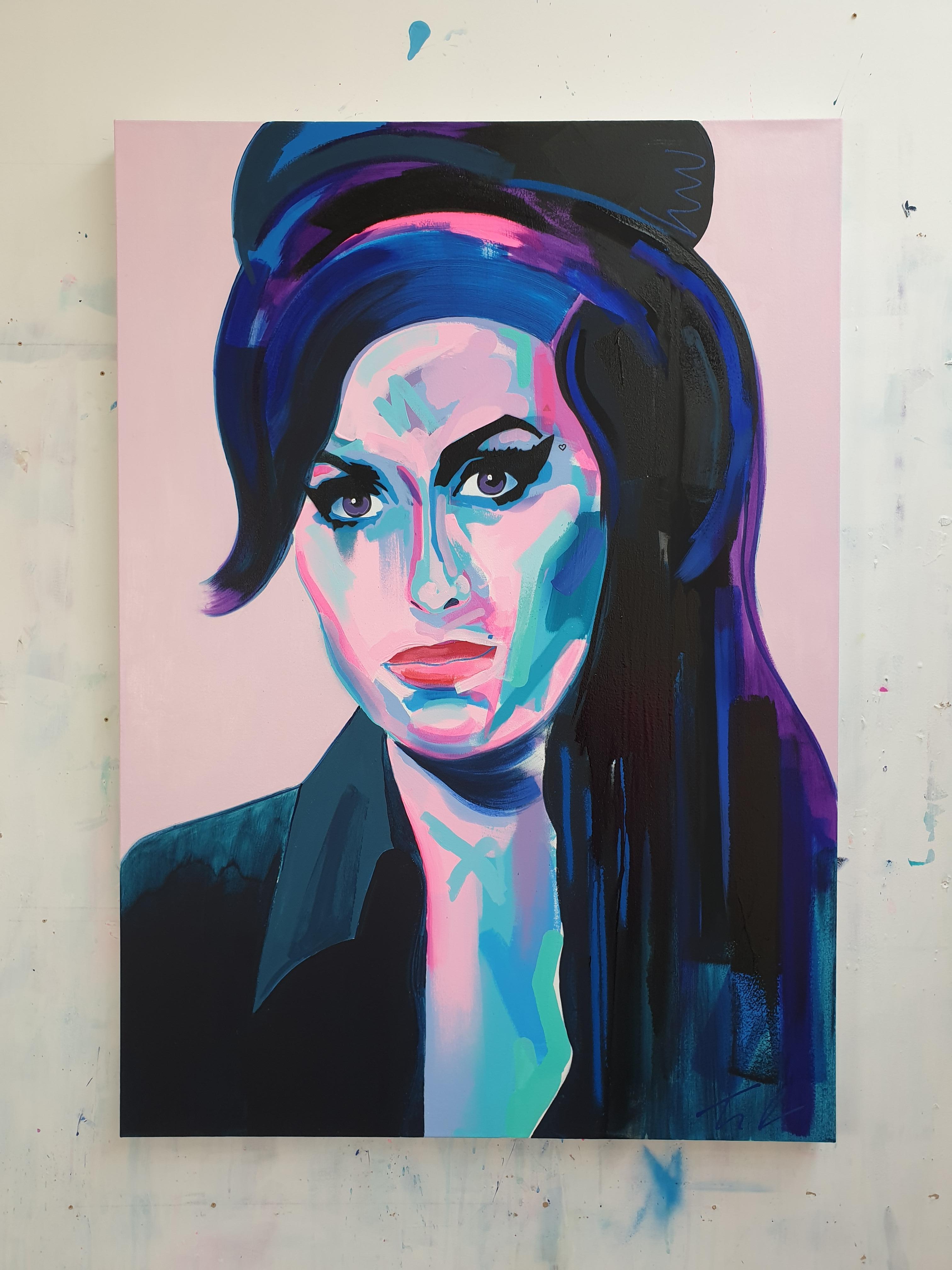 Amy Winehouse - Acrylic, Modern Art, Contemporary Art, Jazz Singer, Fashion - Painting by Tim Fowler