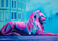 Lion Of Trafalgar Square - Acrylic, Modern Art, Contemporary Art, London, Lion