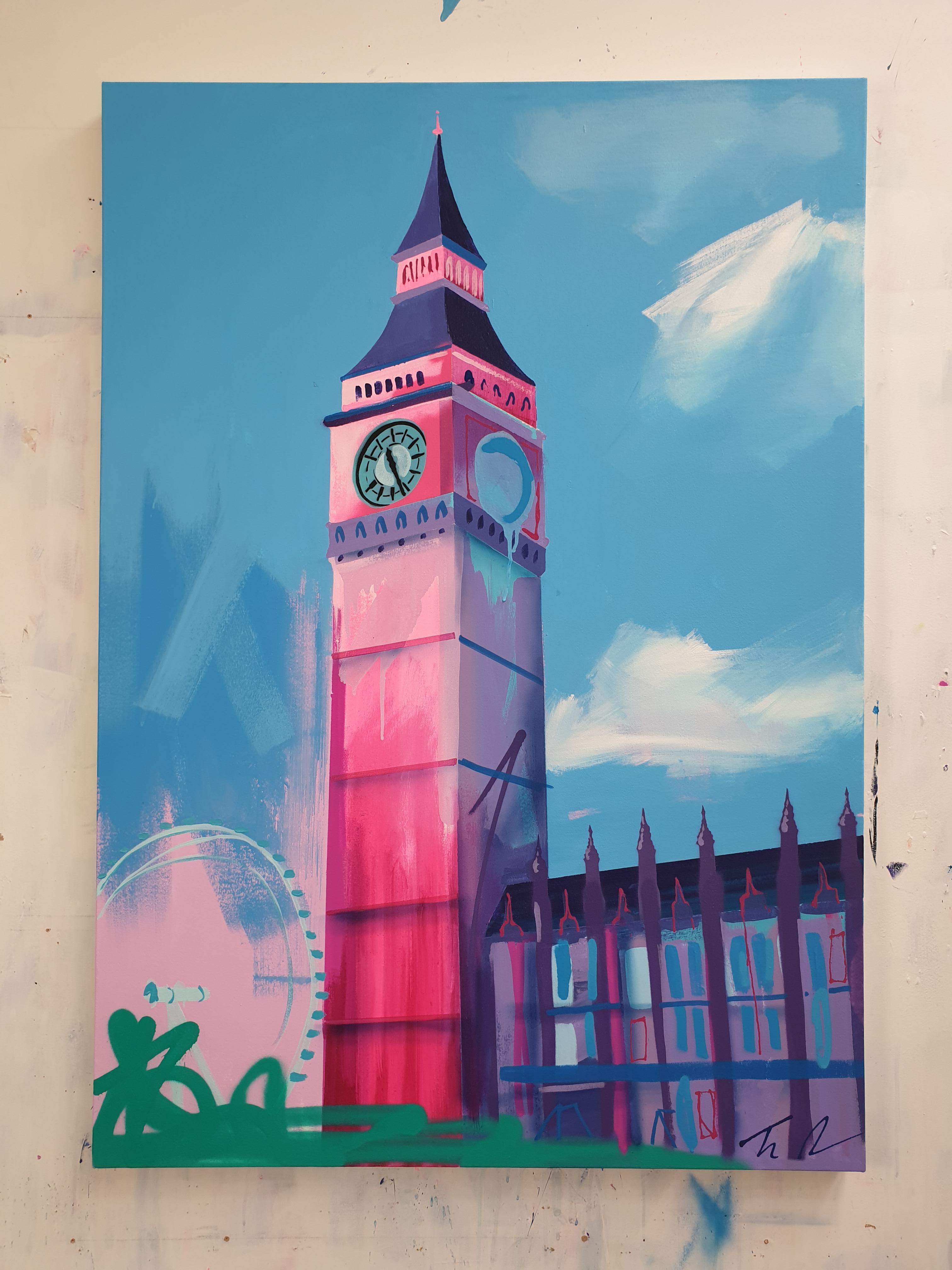 Houses Of Parliament - Acrylic, Modern Art, Contemporary Art, London, Landmark - Painting by Tim Fowler