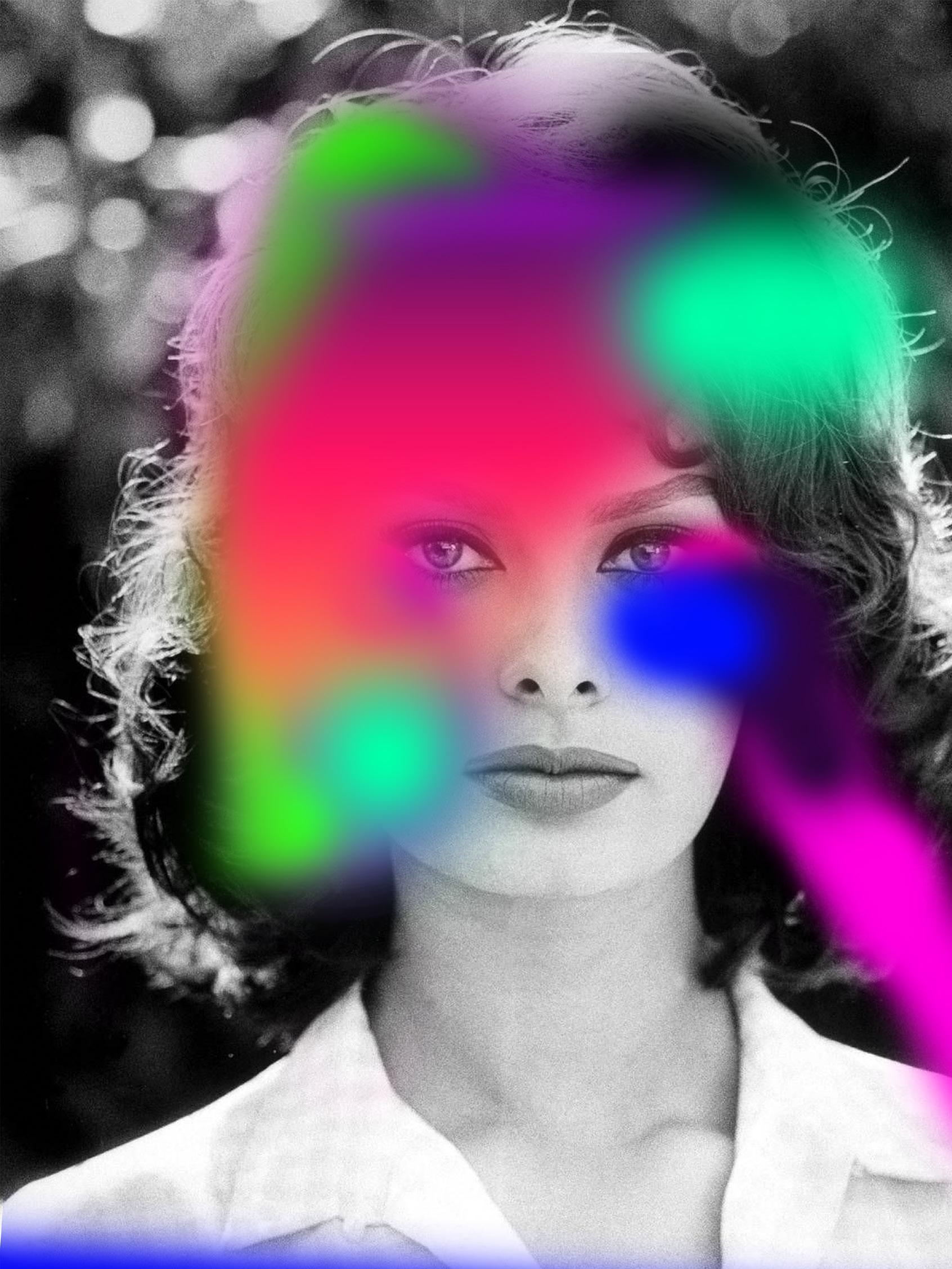 Art by the Dutch artist Erwin Thomasse (1972) was recently featered in an exhibition at and bought by the Van Abbemuseum. 

This piece is one of the series Aura, actresses, Sophia Loren.

Sofia Villani Scicolone Dame Grand Cross OMRI  (born 20