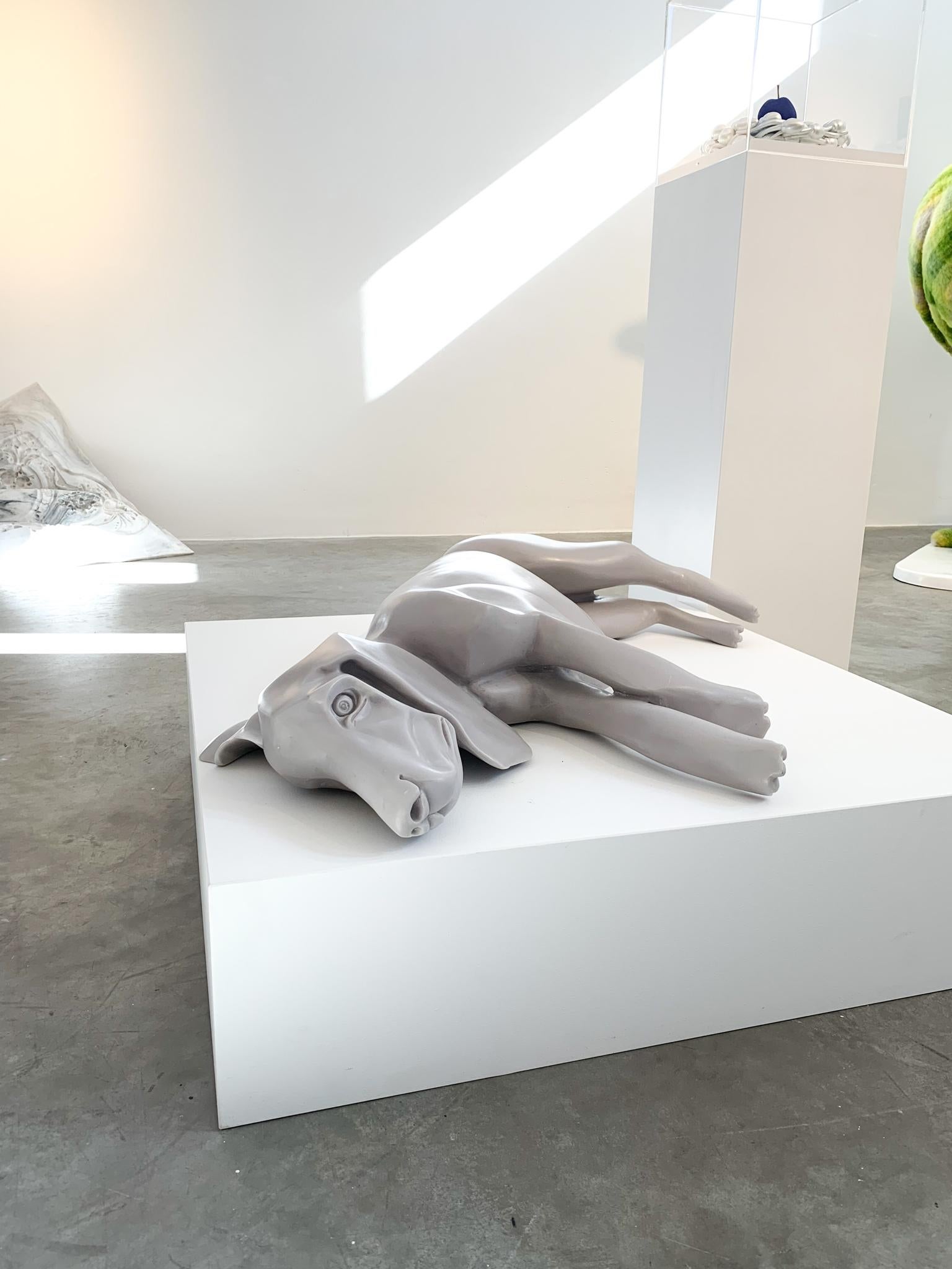 Object 'sleeping dog' by Servaas Roelandse, Neolith (marble with polyester) For Sale 2