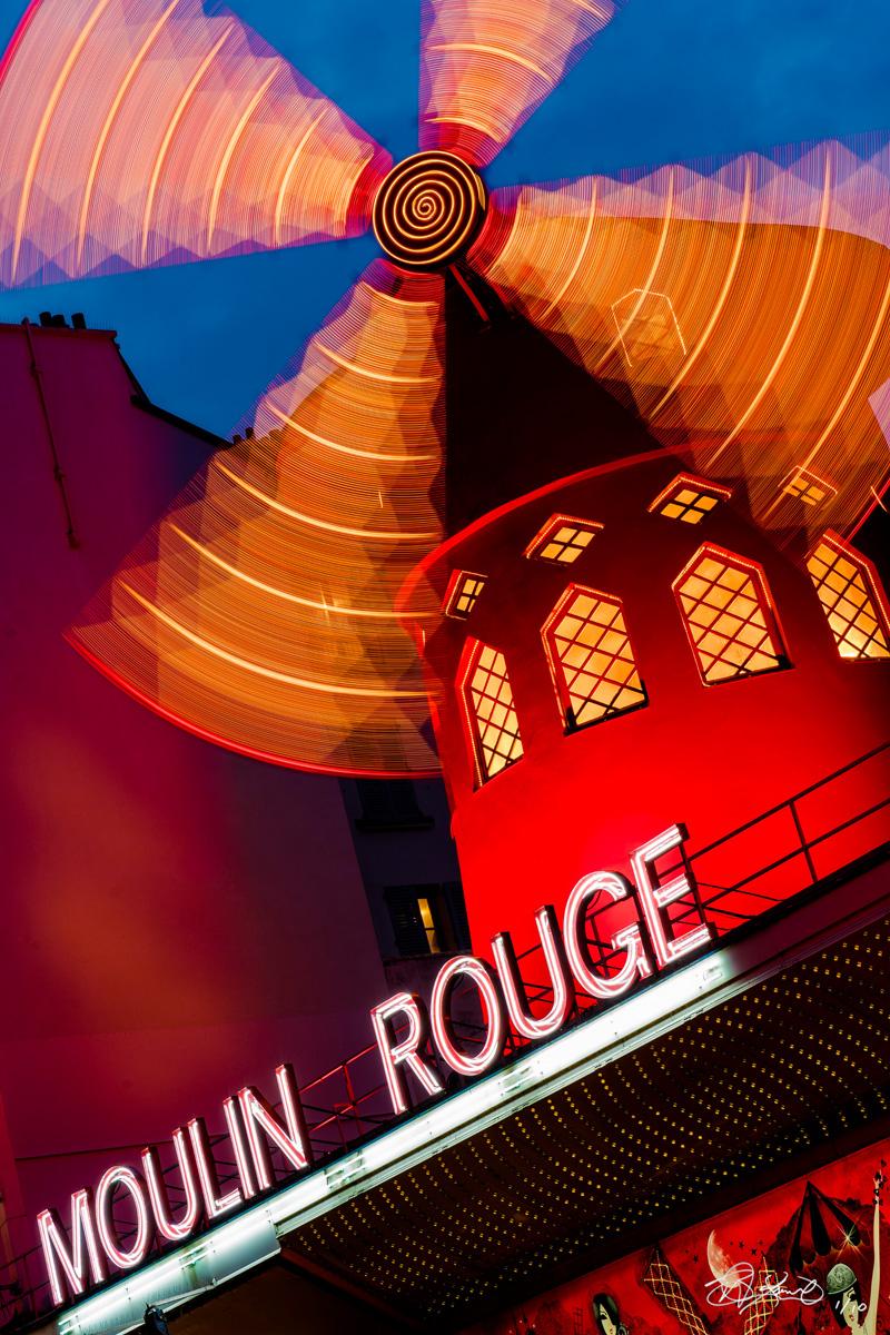 Barnev Valsaint Landscape Print - Moulin Rouge - Paris, France-Celine Dion Tour 2016 - Edition Size-10 - 30x45"