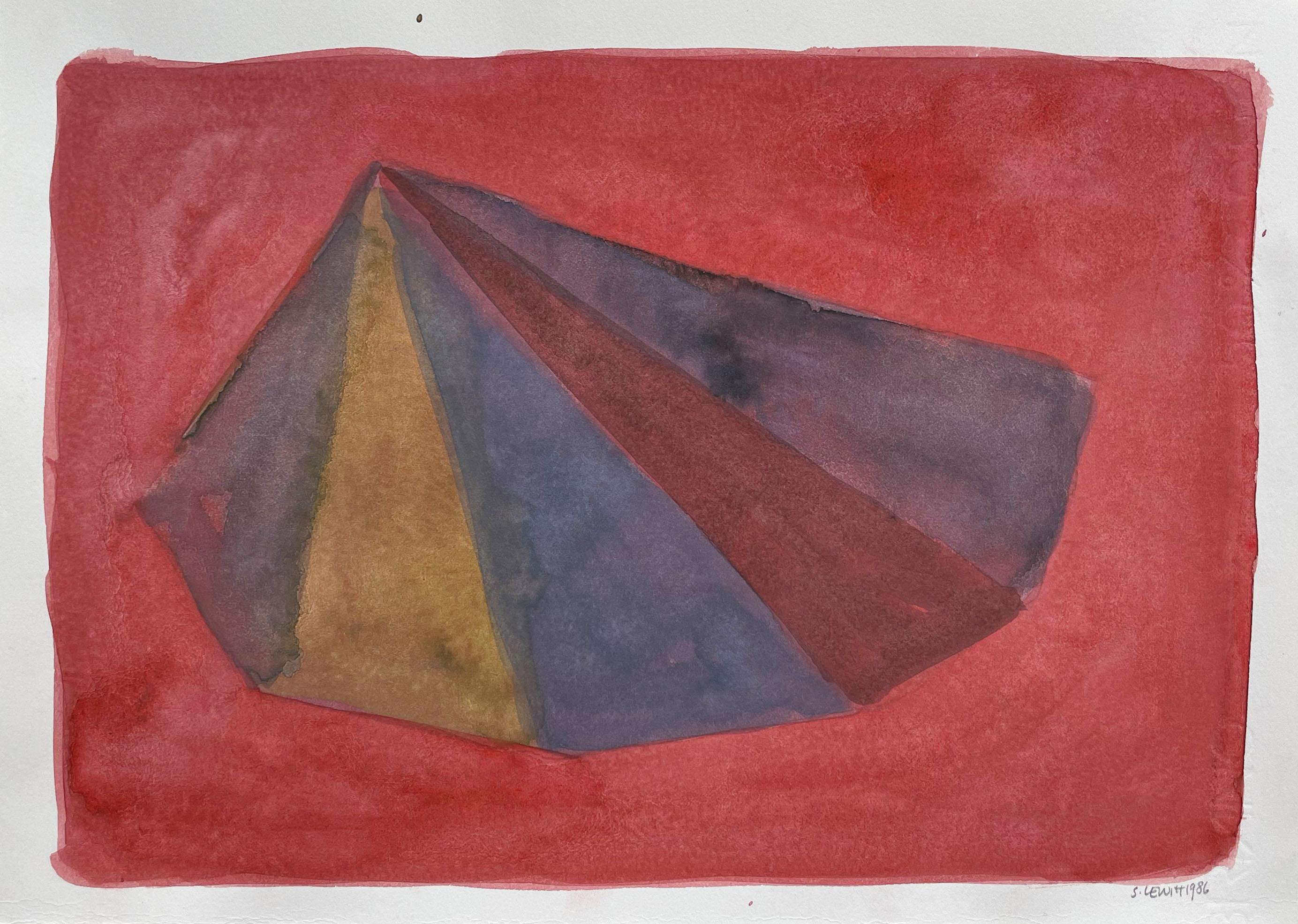 Sol LeWitt Abstract Drawing - Asymmetrical Pyramid