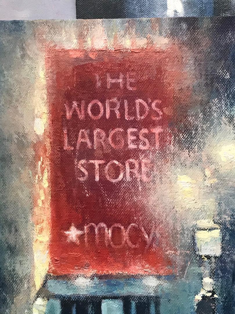New York City Impressionistic Realism Oil Painting Macy's Night Michael Budden 1
