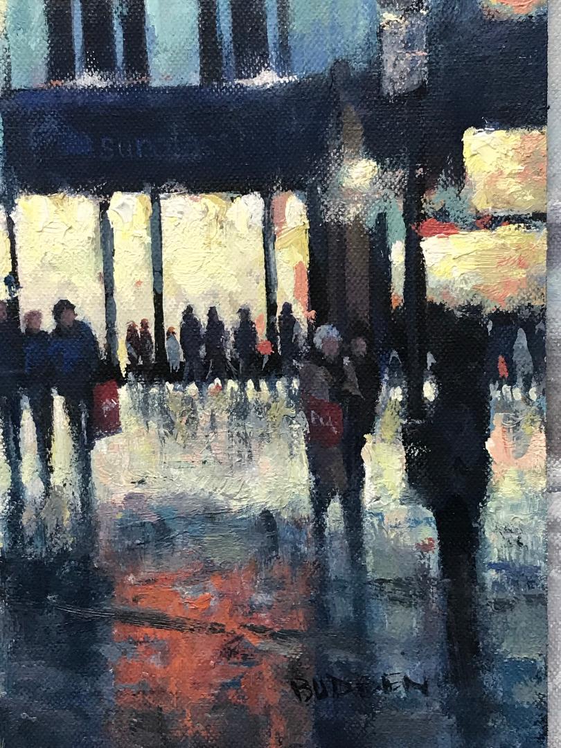 New York City Impressionistic Realism Oil Painting Macy's Night Michael Budden 2
