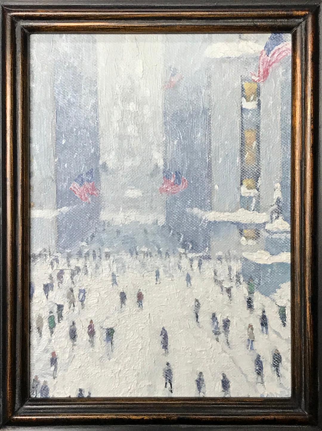New York City Wall Street Flags Contemporary Oil Painting by Michael Budden 1