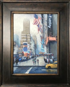 New York City Flags Contemporary Landscape Oil Painting by Michael Budden
