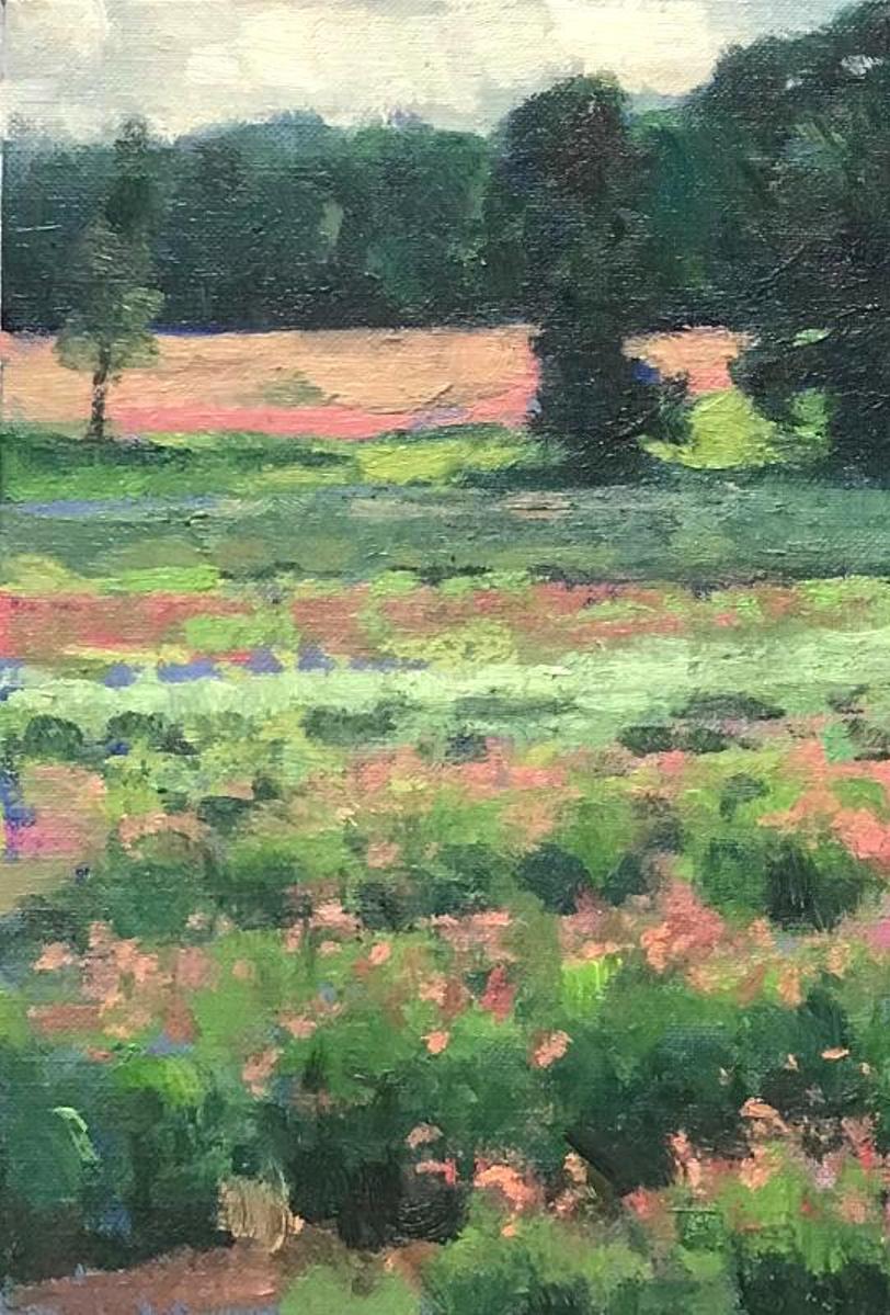 Floral Landscape Flower Fields II Impressionistic Oil Painting by Michael Budden 1