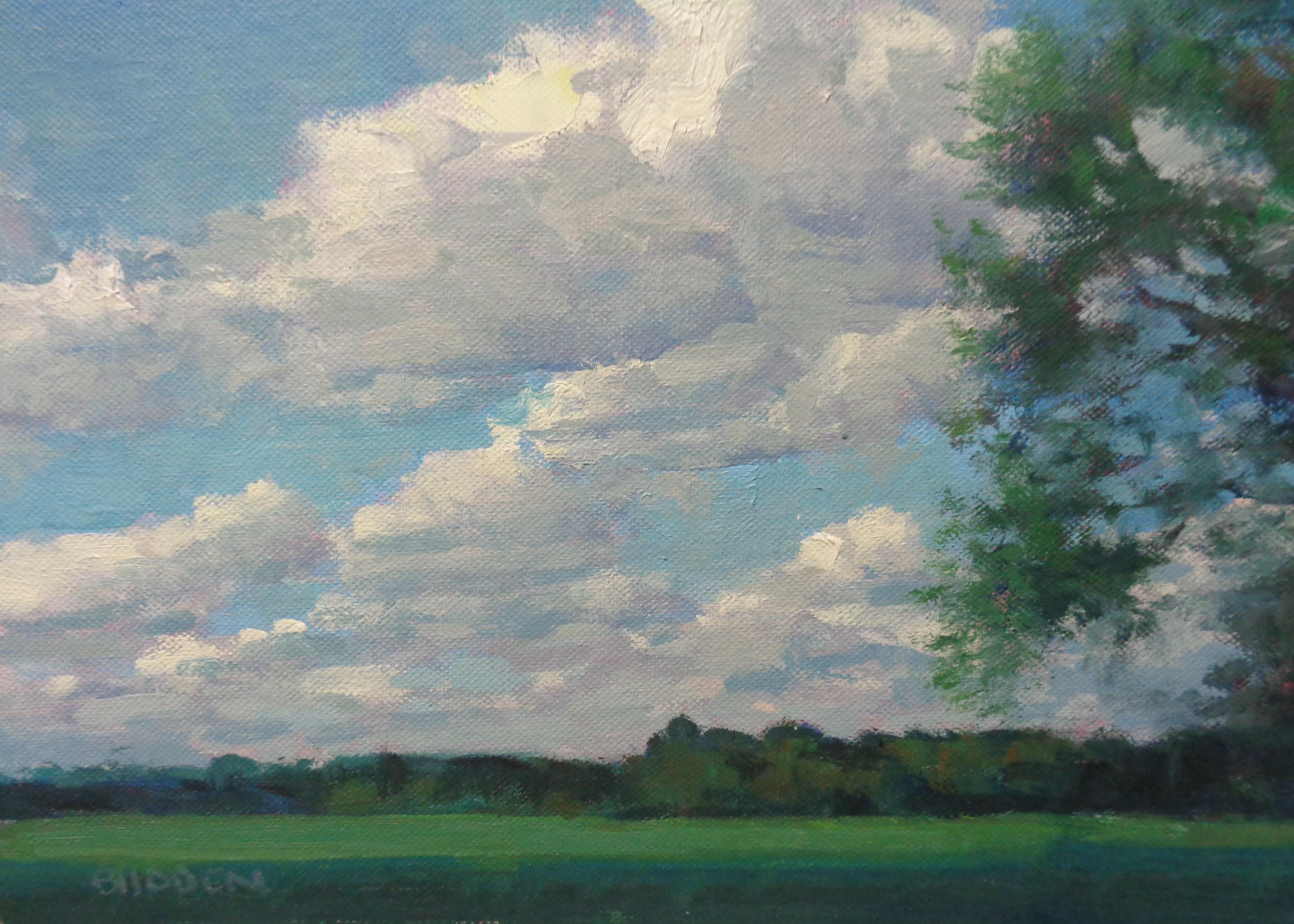 Impressionistic Landscape Oil Painting Summer Sky by Michael Budden  5