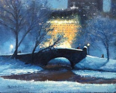 New York City Oil Painting by Michael Budden Gapstow Bridge Central Park & Plaza