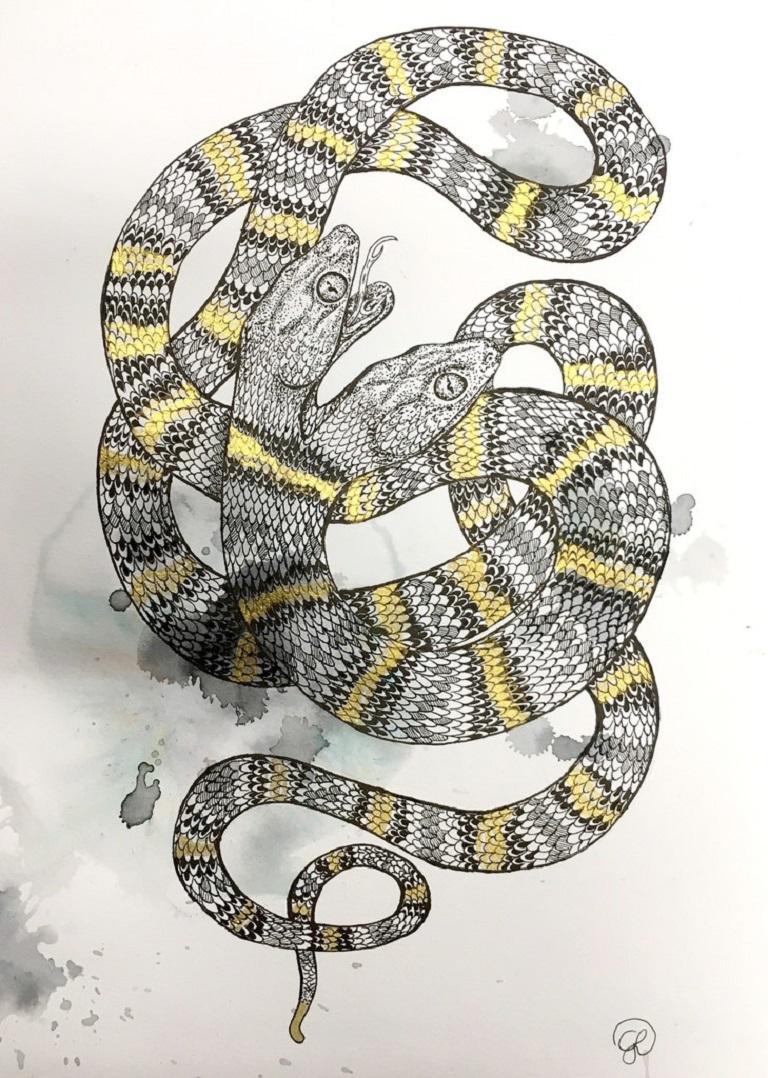 Giulia Ronchetti Animal Art - Two Headed Snake