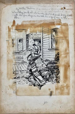 Lorence Bjorklund „Firebrand's Brothill Bounty“, Tinte auf Illustrationskarton