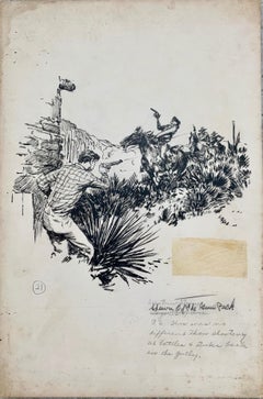 Vintage Lorence Bjorklund "Shawn of the Gun Pack", ink on illustration board
