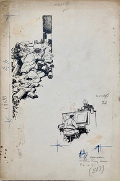 Vintage Lorence Bjorklund "Smokey Serenade", ink on illustration board