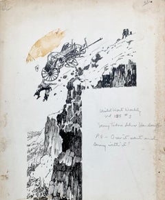 Vintage Lorence Bjorklund "Sonny Tabor's Silver Handcuffs", ink on illustration board