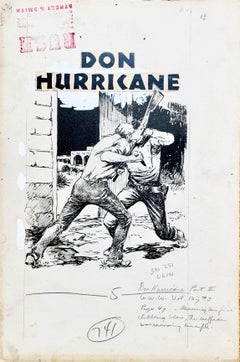 Lorence Bjorklund "Don Hurricane", original ink on illustration board