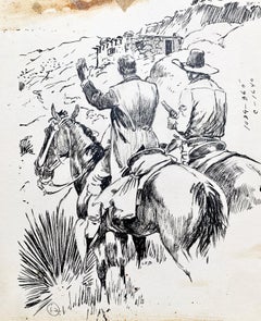 Vintage Lorence Bjorklund "Trail of the horse", original ink on illustration board