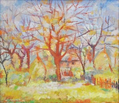 "Haystacks" by Gyula Dudas, oil on canvas