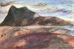 "Cerro El Pital" by Raul Elias Reyes, original etching and watercolor on paper