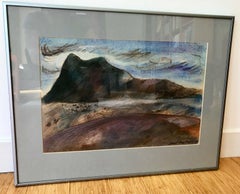 "Cerro El Pital" by Raul Elias Reyes, original etching and watercolor on paper