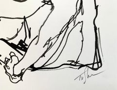 John Tuska "Nude Study #7", original ink wash on paper
