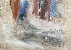 « A Stroll in the Park », pastel original sur papier de William Jacobs